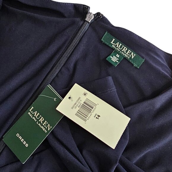 Lauren Ralph Lauren Womens Long Sleeve Sequin, Jersey Maxi Dress, Blue, Drape,14 - Picture 3 of 8